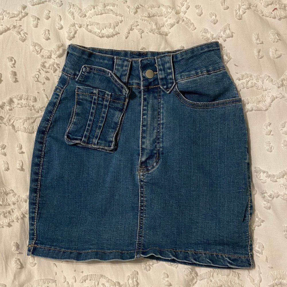 Vintage High Waisted Denim Skirt